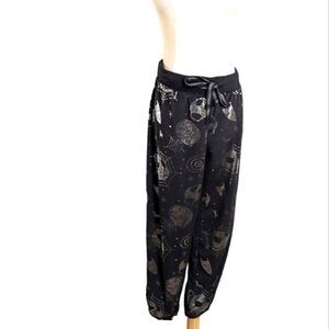 Disney Nightmare Before Xmas Black and Silver Velour Joggers